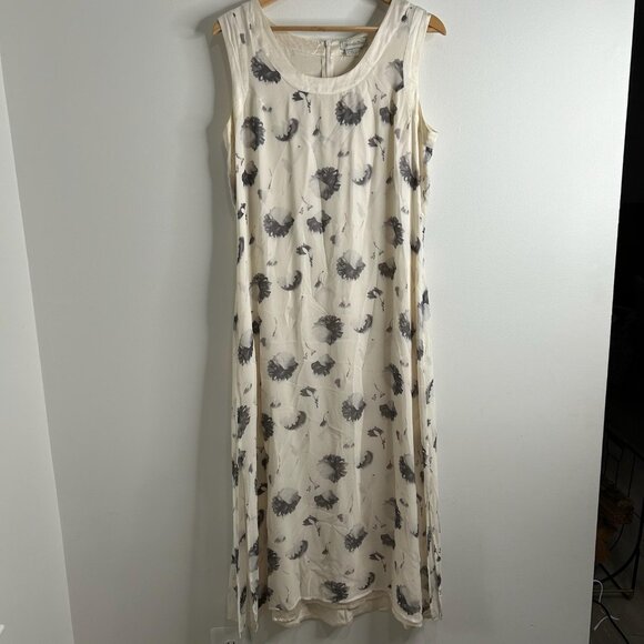 Anthropologie Isabella Bird 2 Piece Dress Set 10 Ivory Floral Silk Maxi Jacket - Picture 6 of 14